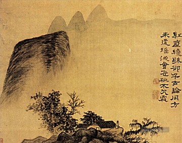  ein - Shitao der Einsiedelei am Fuß der Malerei chinesische Berge 1695